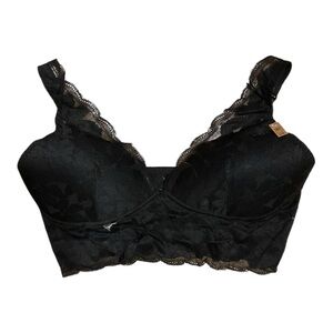 NWT Victoria’s Secret PINK Black Lace Demi Pull On Bra Large